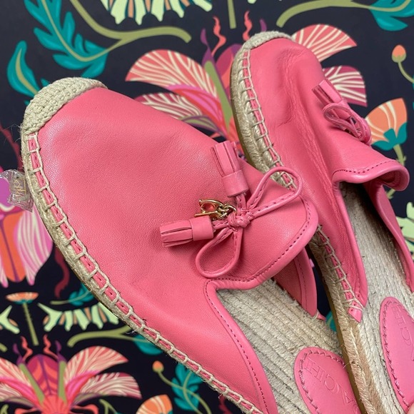 Coach pink Cassidy espadrille leather flats tassel - Picture 6 of 6